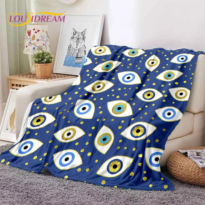 3D Evil Eye Turkey Blue Nazar Eye of Horus Soft Flannel Blankets,Throw Blanket Comfortable Blanket for Picnic Beds Sofa Bedroom
