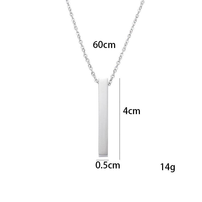 Three-Dimensional Long Strip Necklace 4X0.5Mm Simple Cold Wind Accessories Long Strip