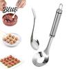 Easy Grip Meatball Spoon Stainless Steel Maker Spoon Non-slip Ergonomic Long Handle Design Fish Ball Professional Meat Baller Tool for Balls