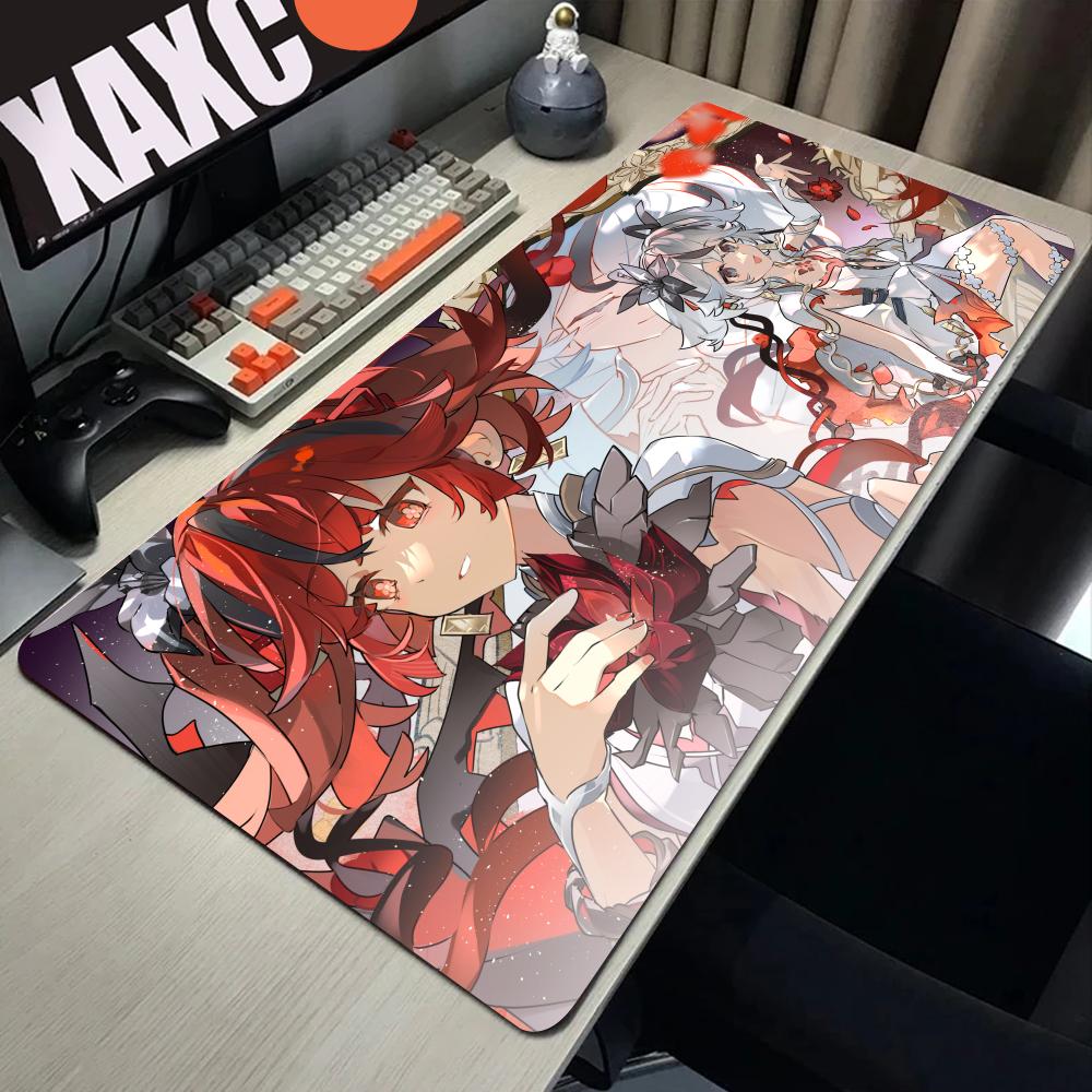 HYBXAXC Anime HD PC Wuthering Waves Camellya Large Mouse pad game player keyboard pad E-Sports study desk mat floor mat Mousepad