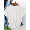 European Size  Plus Size Women's  Heart Print Round Neck Short Sleeve Comfortable Home T-Shirt