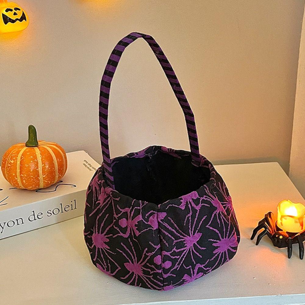 Cloth Pumpkin Candy Bucket Trick or Treat Stuffed Cotton Tote Bags Halloween Candy Bag Party