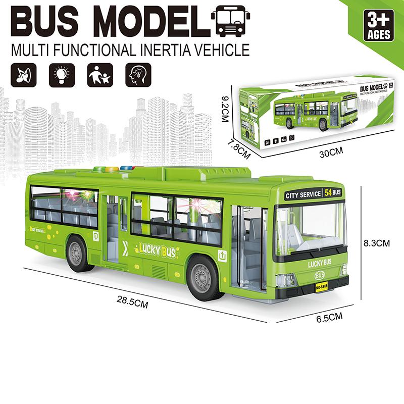 Spielzeug Modellauto Spielzeug Große Busse Simulation Schulbus Doppeldeckerbus Cabrio Rückziehfunktion Lichter Geräusche Kleinkinder Kinder Geschenk