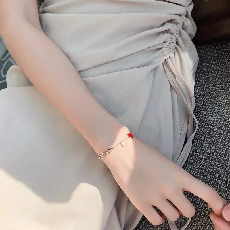 Korean Version of Peach Heart Bracelet for Women Sweet Texture Popular Simple Personalized Fashion Student Bracelet for Women