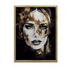 Face of a Woman In Black and Gold Face of a Woman In Black and Gold, 50X70 Cm, Black Aluminum Frame, 230 Gsm Matte Paper