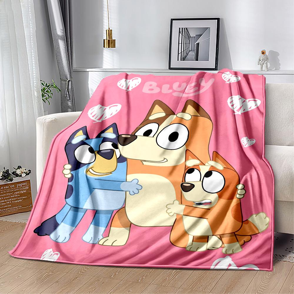 Bluey Family Adventure Blanket Soft Warm Cozy Suitable for Bed Office Chair Bedding Four Seasons Universal Modern Style Gift for Travel Home Birthdays