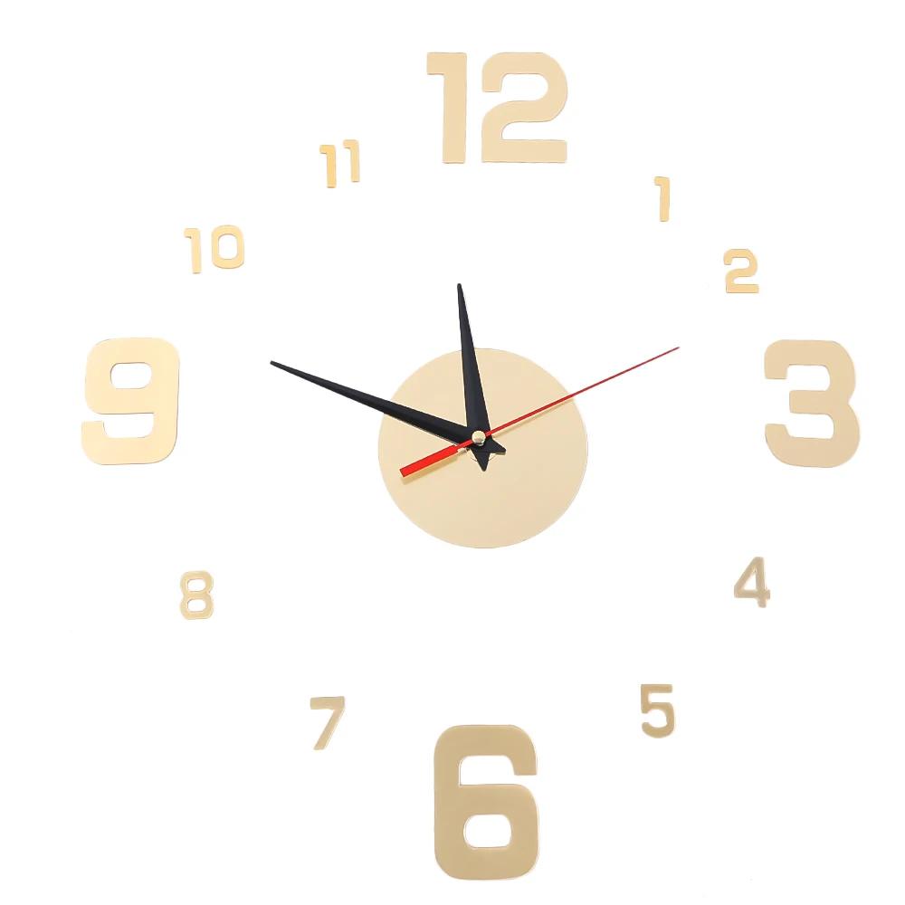 3D Wall Clock Acrylic Frameless Digital Clock Mirror Wall Sticker For DIY Living Room Bedroom Office Decorations Hanging Watch