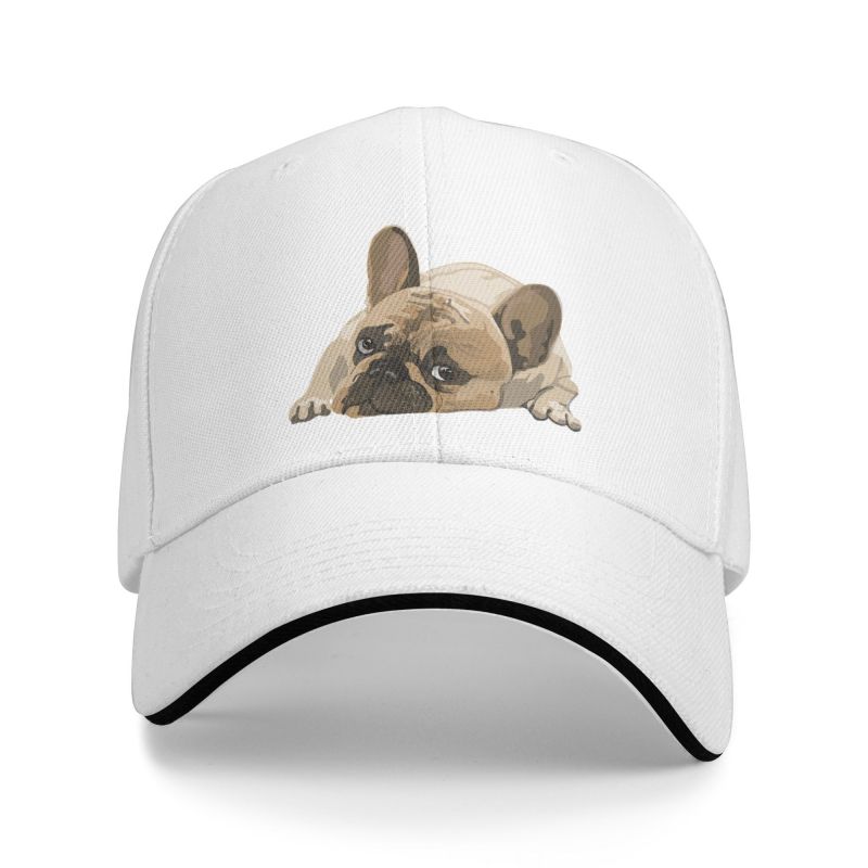 Coole süße Baseballkappe mit französischer Bulldogge für Unisex-Frauen, personalisierte, verstellbare Papa-Mütze für Erwachsene im Freien