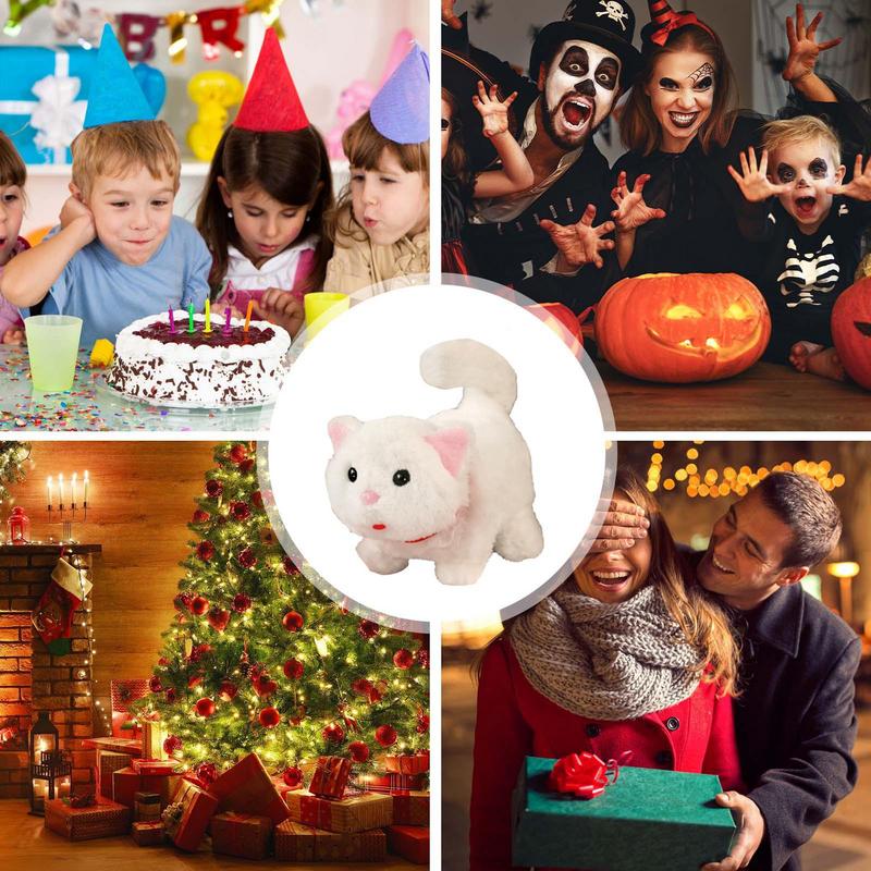 Electronic Pets For Kids Walking Dog Cat Plush Animal Barking Dog Companion Animal Electric Pets Battery Operated Tail Wagging