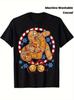 Funny Gingerbread Wrestling T-Shirt for Adults - Unisex Black 100% Cotton Tee Wi