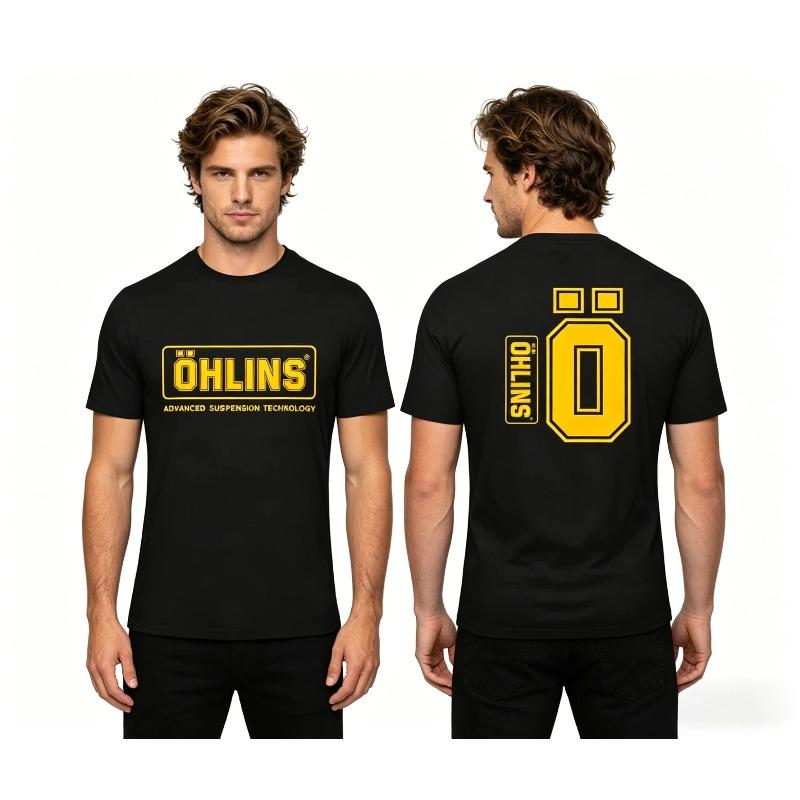 Niesamowita Męska Koszulka Ohlins Amortyzator Samochód Motocykl Sport Wyścigi Koszulka Letnia Codzienna Mężczyźni kobiety Krótki rękaw T-shirty