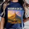 Scenic Nebraska State Chimney Rock Scenic T-and Kids Tshirt, Western Landmark Tee and Historic Trail Keepsake Souvenir
