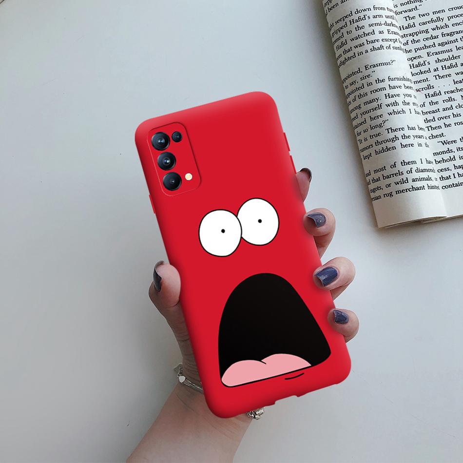 For Oppo Reno5 Pro Case Cute Cat Cactus Painted Soft Silicone Back Cover For Oppo Reno 4 5 Reno4 Reno5 Pro 5G Phone Cases Bumper