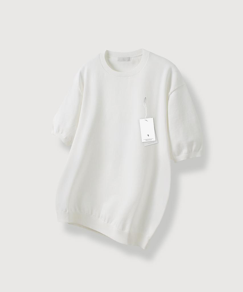 MOOD INSIDE Washable Cool Cotton Round Knit_White