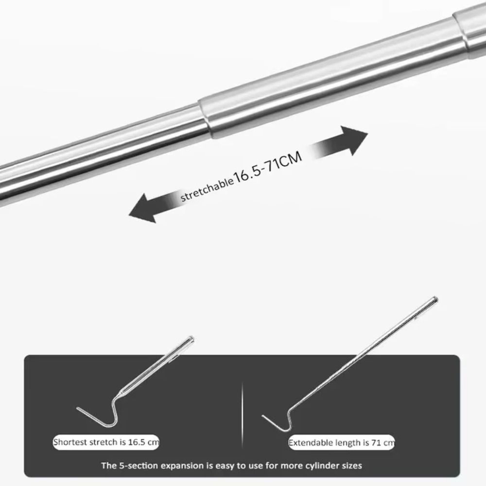 Adjustable Snake Hook Stainless Steel Retractable Reptile Catcher Non Slip Grip Long Handle Reptile Handling Tool Outdoor