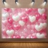 VIKAMA Heart Shaped Balloon Tapestry Pink White Rose Red Heart Shaped Balloon Background Wall Party Decoration