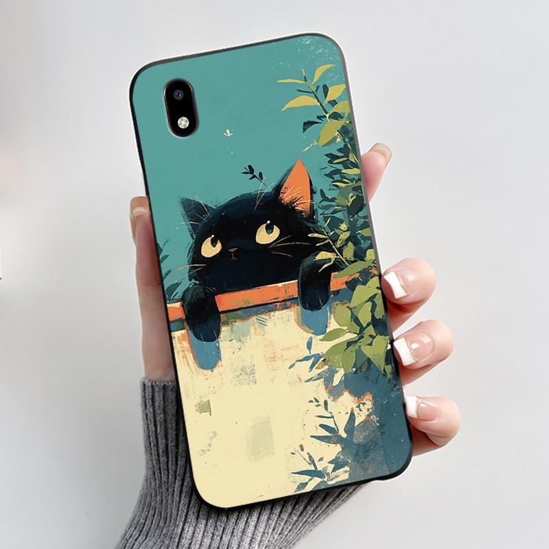 Hülle Für ZTE Blade A3 2020 / Avid 579 Handyhülle Ästhetisch Niedliche Katze Astronaut Schwarz Matt Weiches Silikon Schutzhülle Schale