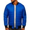 Men Coat Solid Color Padded Long Sleeve Men Jacket Warm Zip-up Elastic Hem Winter Jacket Men's Clothing For Daily Wear