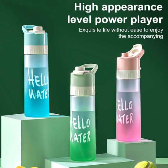 650ML Kylande Dimspray Vattenflaska BPA-fri Dimfunktion Bärbar Sportvattenbehållare Håll