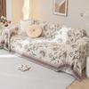 Housse de Canapé à Motif Brodé Chenille Double Face Universelle Motif Floral Décoration de Maison Chambre Bureau Salon