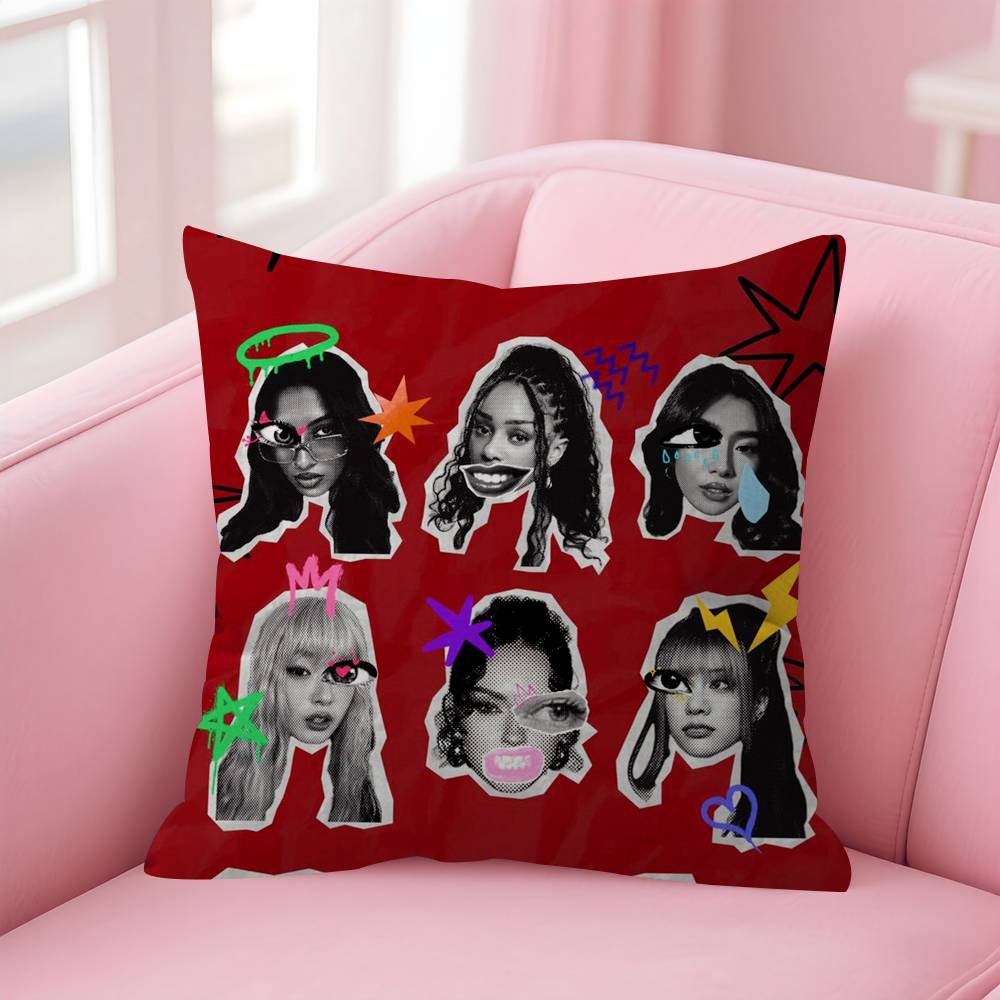 Kpop Style Hot Girl K-Katseye Pillowcases Home Bedding Decorative Pillow Cover Wedding Super Soft Pillow Case
