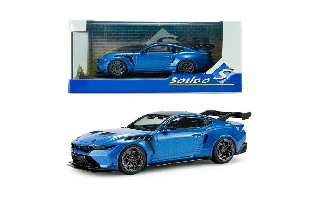SOLID O Ford Mustang GTD 2025 Finished Diecast Miniature Car S4318301 1/43 (Blue)