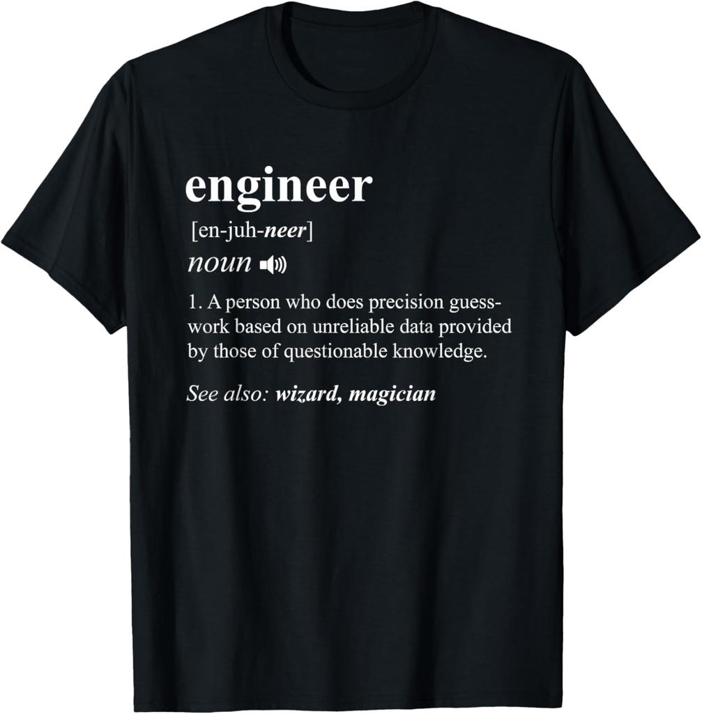 Ingenieur Definition Lustiges Grafik-T-Shirt Unisex Weiches Atmungsaktives T-Shirt Neuheit Geschenk