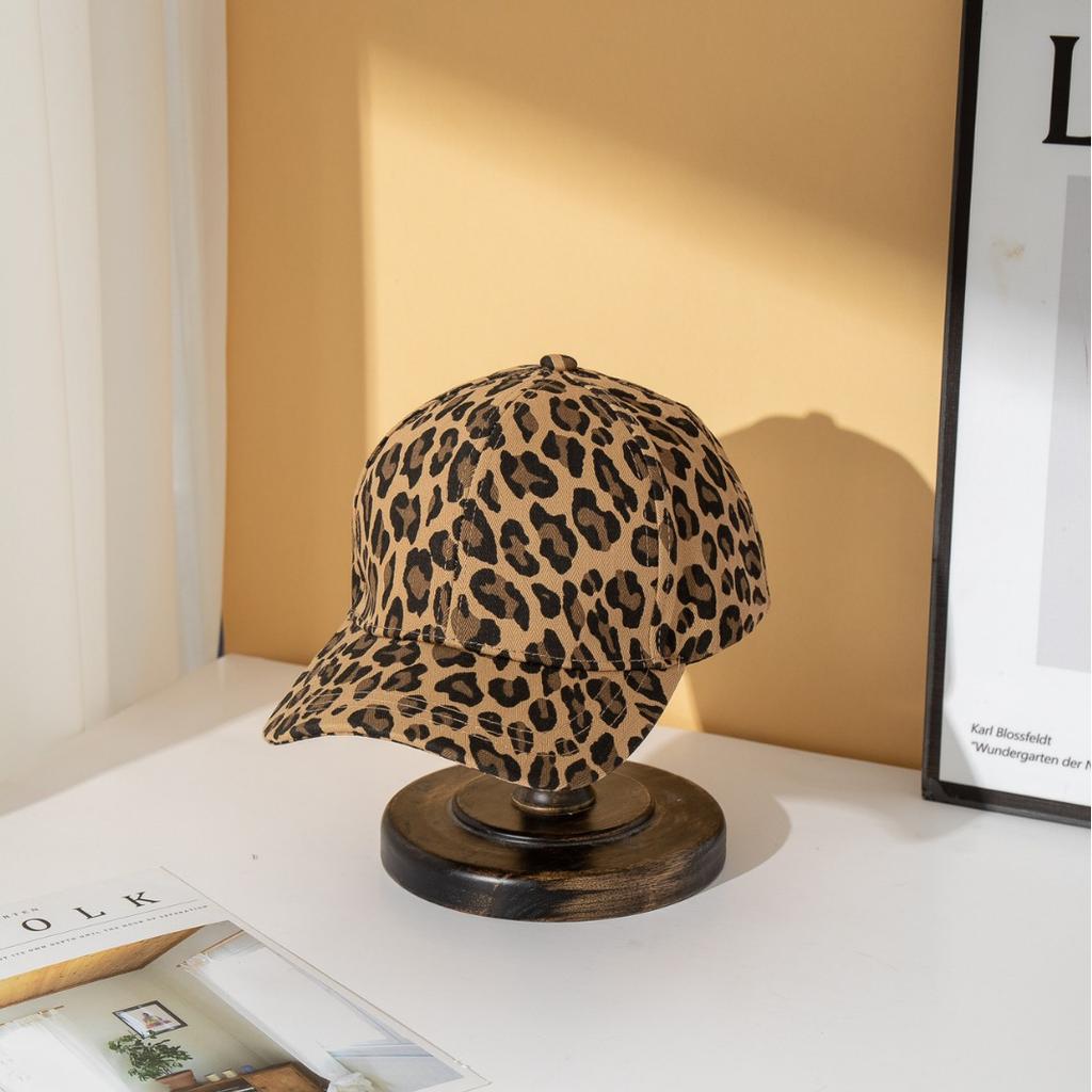2026 Korean Retro Y2K Leopard Print Baseball Cap for Women Breathable Face-Slimming Visor Hat