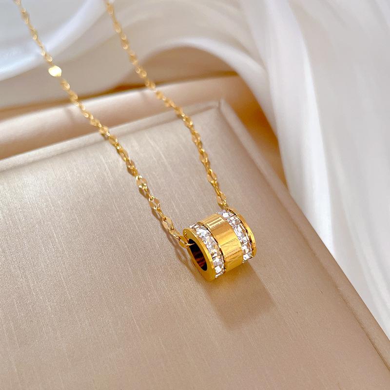 Zirkonia Kleine Taille Persoonlijkheid Minimalistisch Oven Echt Goud Ketting Vrouwelijke Sleutelbeen Ketting