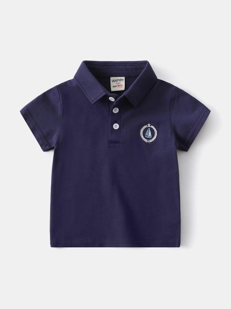 Kids' Korean Style Short Sleeve Polo - Summer Cotton T-shirt for Boys