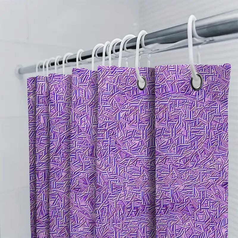 Modern Purple Blue Shower Curtain Waterproof Bath Liner With Striped Pattern For Bathroom Decor 72 X 84 Inches