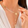 Vintage Temperament Collarbone Chain Stainless Steel Cross Notre Dame Beaded Y-Shaped Necklace Jewelry Nc-2104
