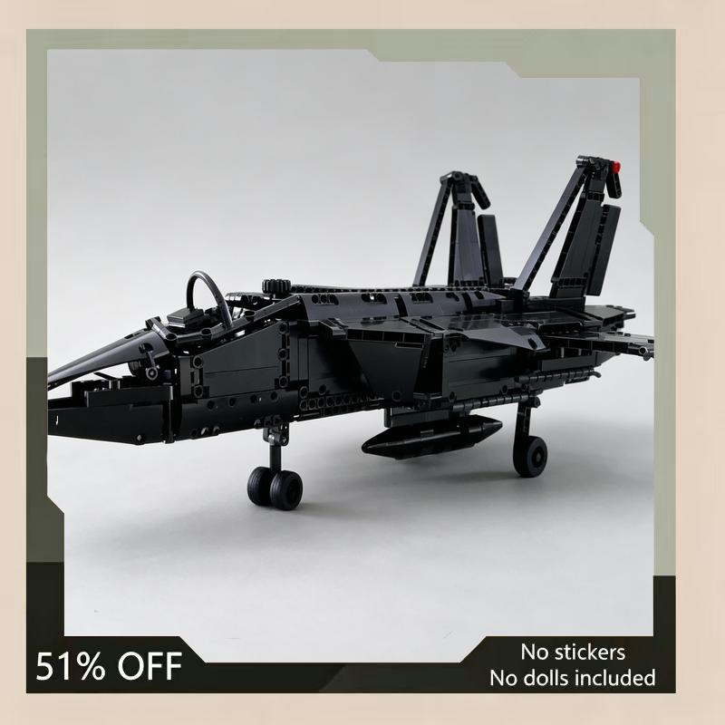 1263PCS Night-Fighter Jet Aircraft Model MOC Airplane Custom Puzzle DIY Creative Assembly Building Blocks Toy Collection Gift
