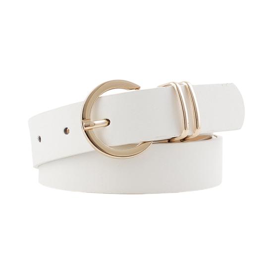 Women Belt Adjustable Length Imitation Leather Belt Jeans Dresses Shirts Sweaters Waistband Versatile Solid Color Waist Belt