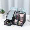 Metal Mesh Desk Organizer Multi-functional Sundries Storage Box Multi Grid Pen Holder  Pencil