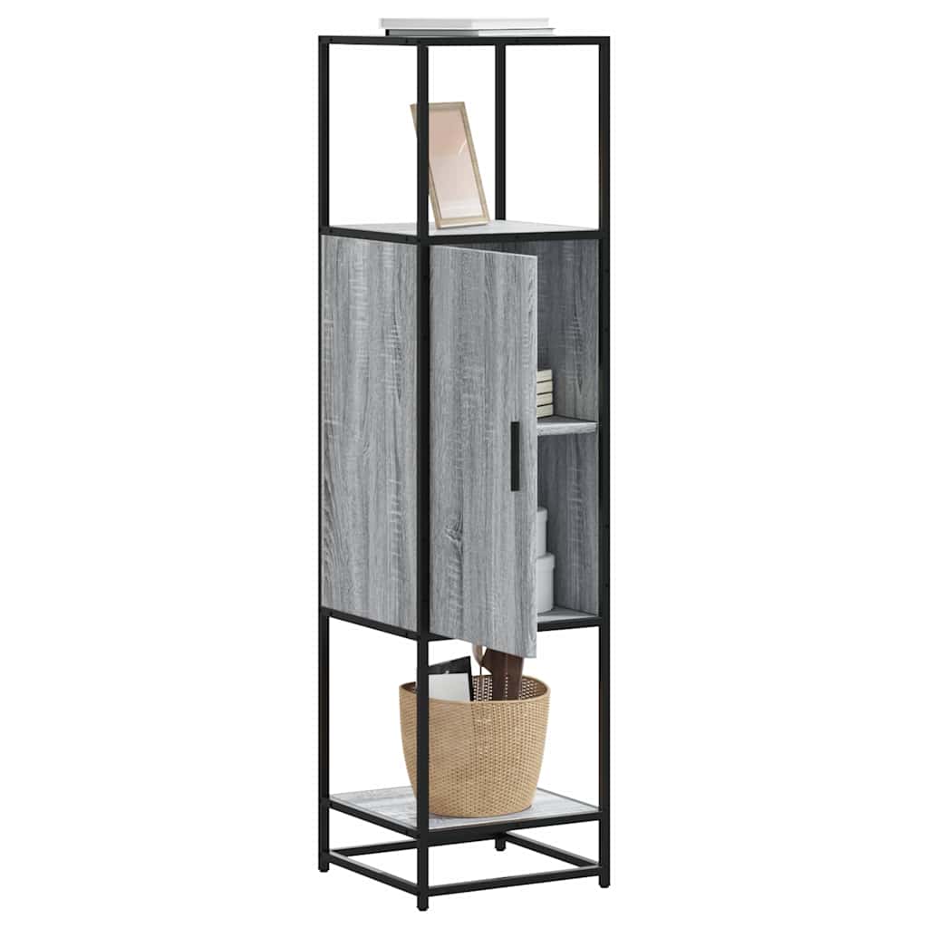 Highboard Gray Sonoma 35.5 x 35 x 139 cm Particleboard and Metal