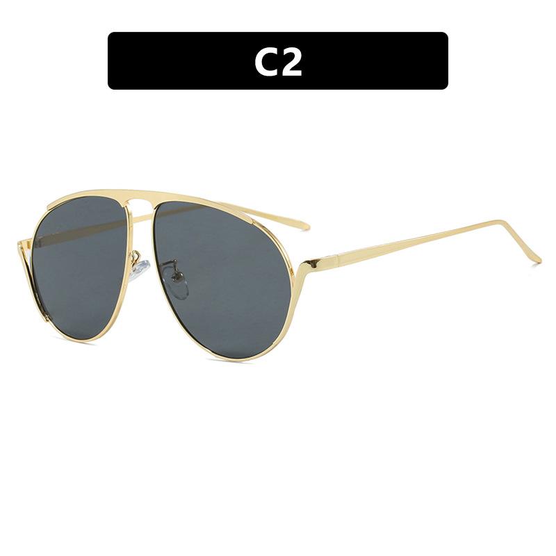 For Ladies Oversized Aviator Oval Punk Sunglasses Female Luxury Retro Alloy Metal Frame Sun Eyewear Outdoor Eyewear UV Protection 400