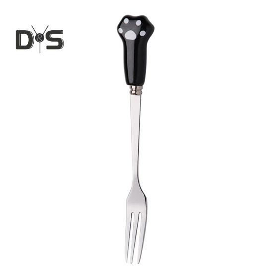Cake Fork Cartoon Cat Claw Fork Novelty Smooth Edges Ceramic Handle Fork for Fruits Desserts Noodles