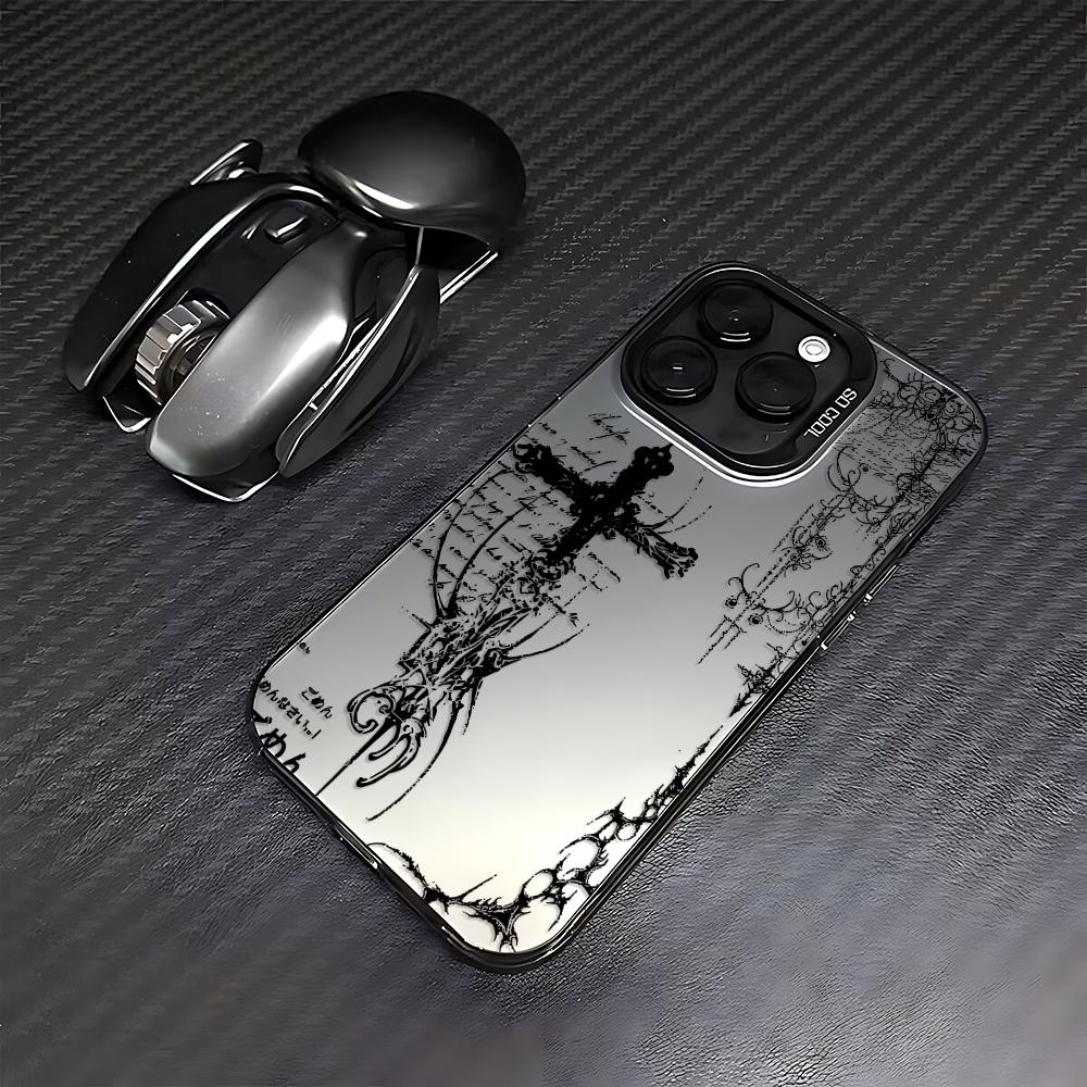Phone Case For iPhone 17 16e 16 15 14 13 12 11 mini Pro Max X XR 8 7 Air Plus Anti Fall Matte Back Cool dark gothic cross mark
