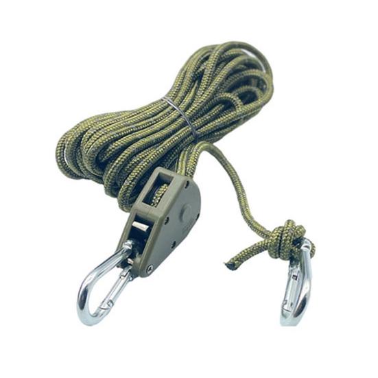 1 Set Roller Rope Tensioner with 4/5M Cord Heavy Duty Outdoor Backpacking Hiking Boating Camping Guyline Rope Adjuster Tightener