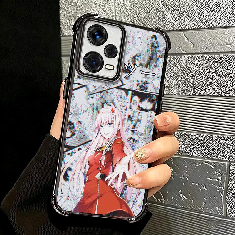 Darling Zero Two 02 Anime Plating Phone Case For Xiaomi Redmi Note 14 15 Pro Plus 13 12 11 11S 11T 10 9S 9 5G Anti-Fall Airabag