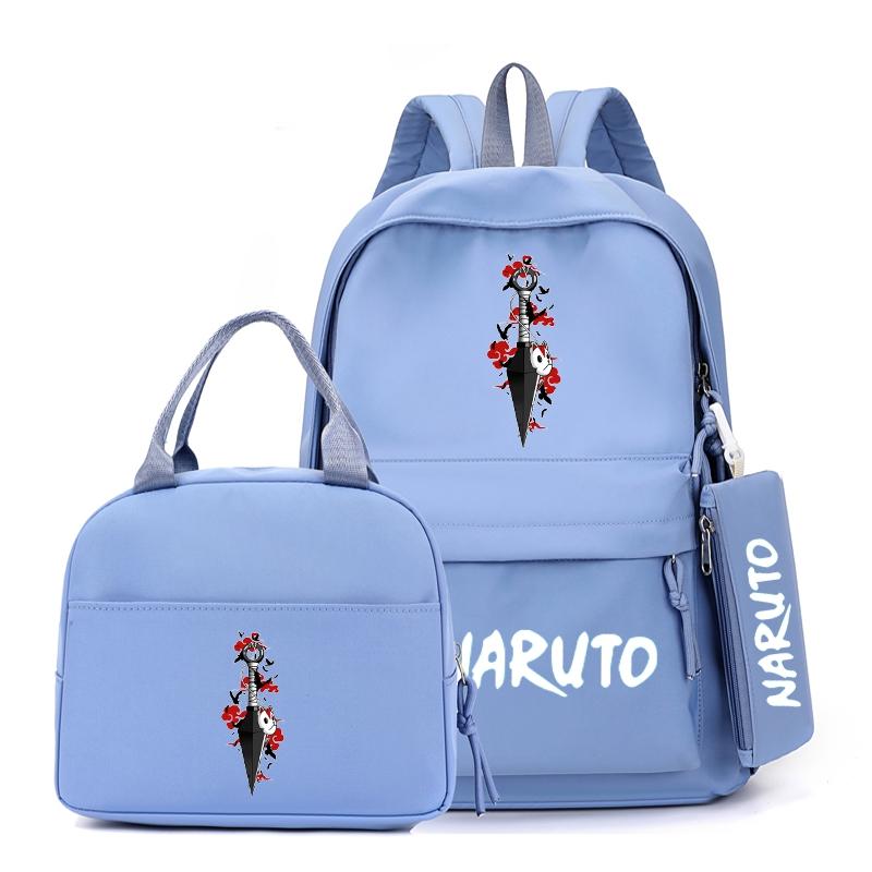 3 stuks/set Anime Naruto Rugzak met Lunchtas voor Meisje Jongen Student Terug naar school Boekentas Schooltas Mannen Vrouwen Vrijetijdsreistas