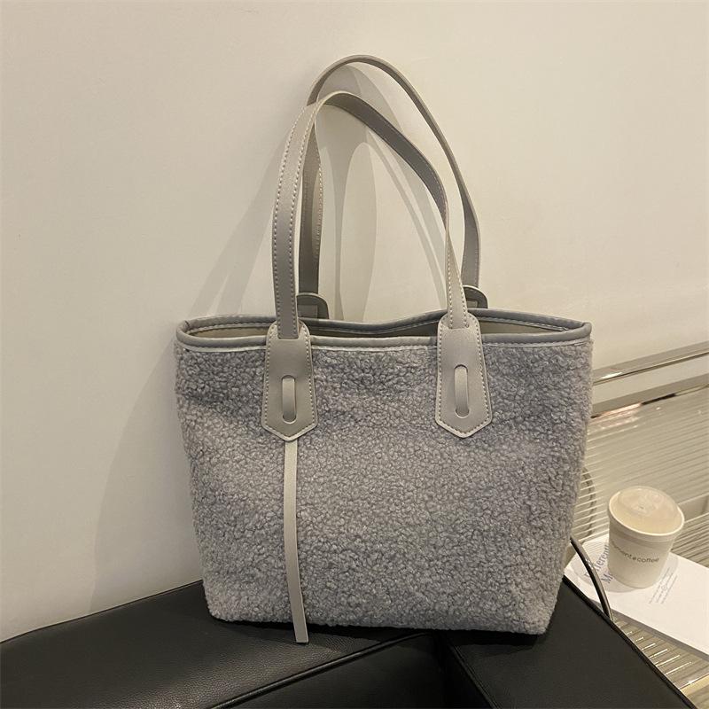 Plüschtasche Damen Großraum Saison Lässige Handtasche Vielseitige Plüsch Pendler Tragetasche