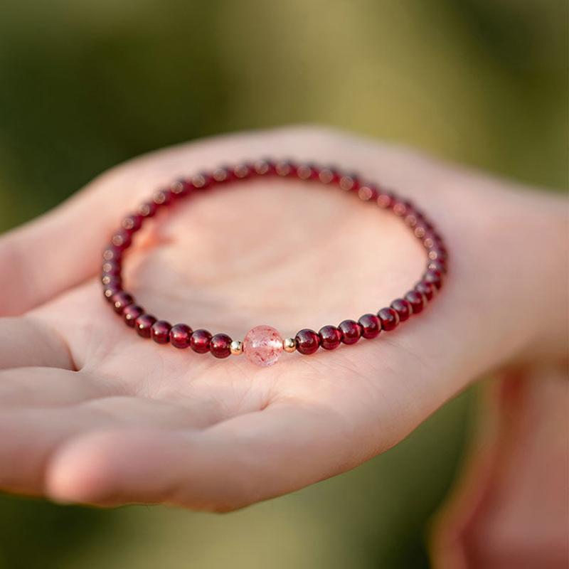 Delicate Tourmaline Handmade Beaded Bracelet For Women Girls Exquisite Elastic Rope Bracelet Creative Beaded Ring Gifts