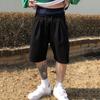 Men Casual Shorts Elastic Drawstring Waist Wide Leg Shorts Hip Hop Style Pockets Fitness Shorts Solid Color Sport Shorts