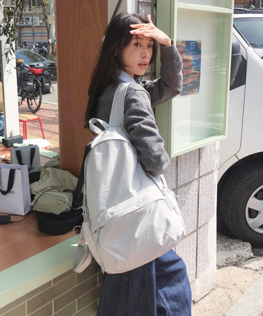 Mathematik Ian W40 Simple Backpack Lightweight Nylon Daily Bag Backpack Cloud Gray
