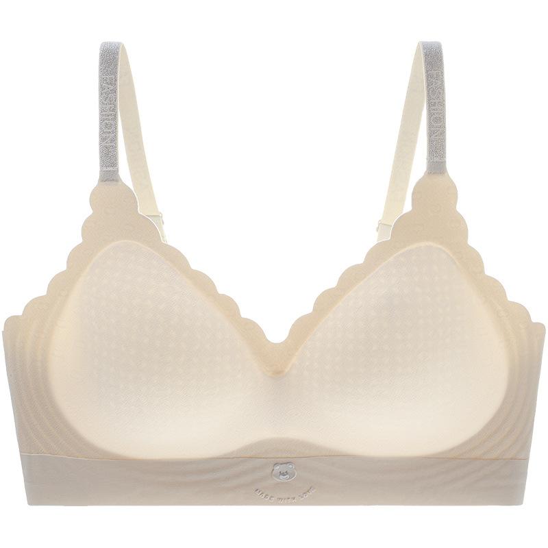 Simple and fashionable fixed cup, small chest, soft support, no trace, nude feeling, no steel ring bra