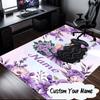 Custom Name Floral Princess Carpet, Chair Rug,Area Rug for Office Bedroom Living Rooms Bedroom, Doormat Decor Christmas Fan Gifts