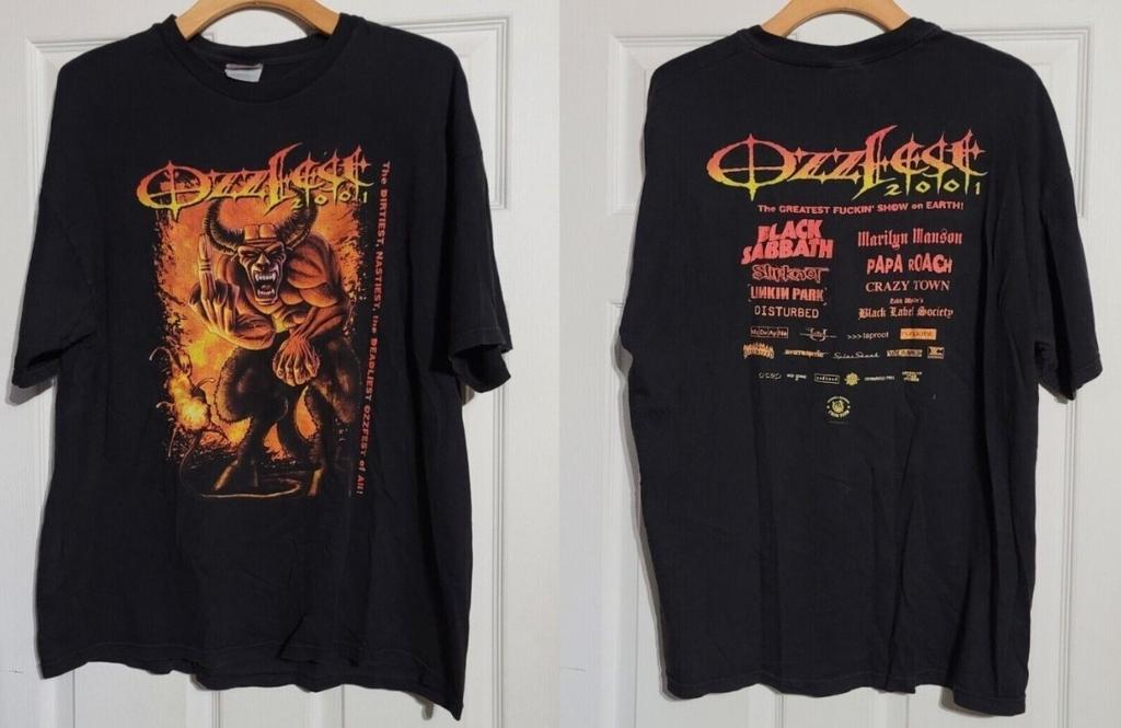 Vintage 2001 Ozzfest Tour Koncertný Rock Heavy Metal Tričko Unisex Tričko