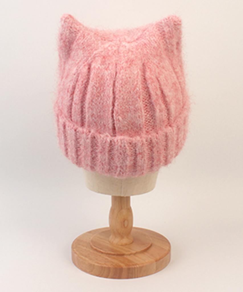 Yunibeosyeolkemiseuteuli Wool Cat Pink Beanie Cat Beanie